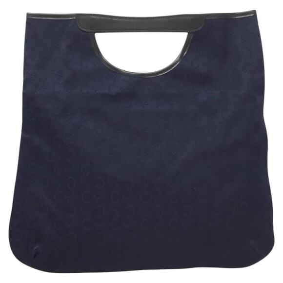 CELINE C Sulky Hand Bag Canvas Navy - Picture 3 of 12